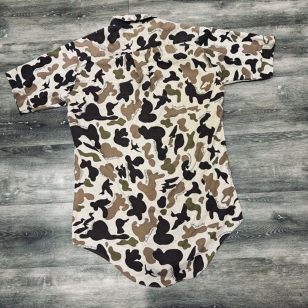 70's Vintage Bob Allen Ducks Unlimited Camo Shirt XS Hunting shooting‎